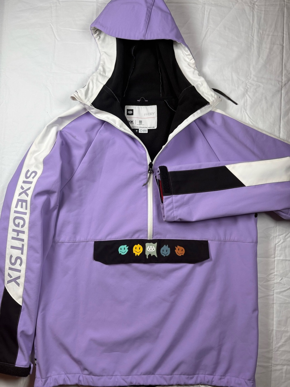 686 Mens Lavender Pullover Rain Jacket with Hood - Ski & Snowboard